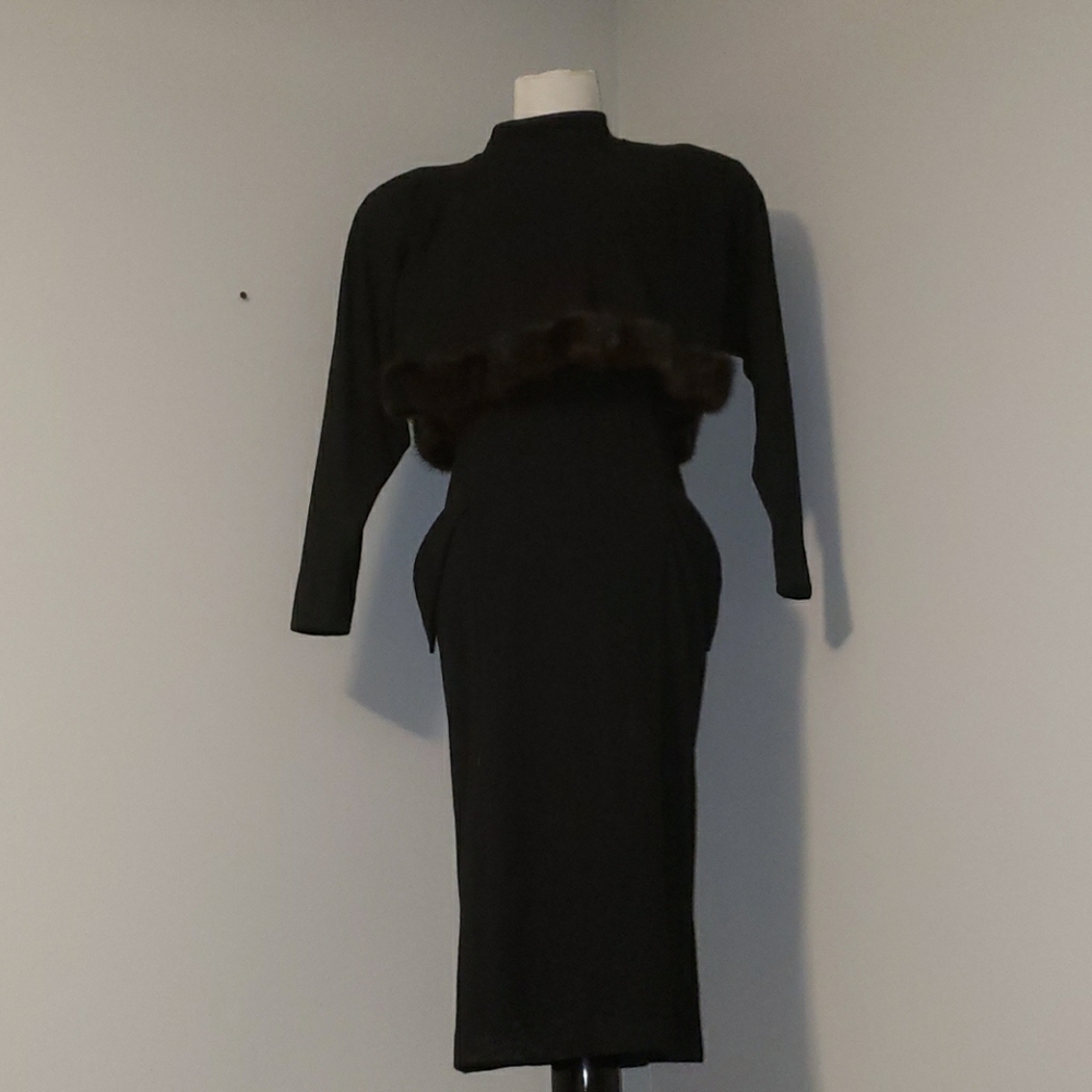 Black pea coat with fur around top